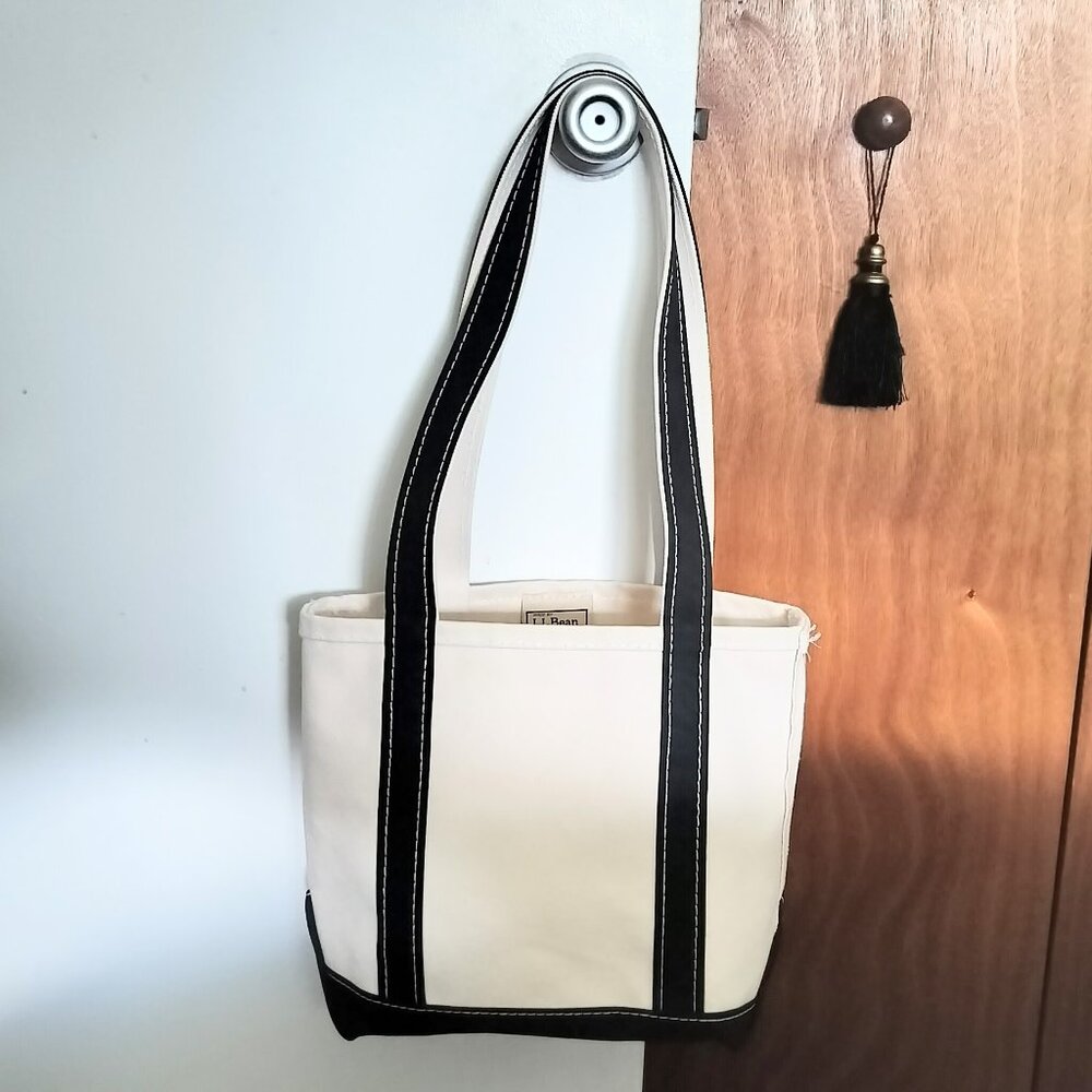 L.L. Bean Boat & Tote Black Small, Long Handles